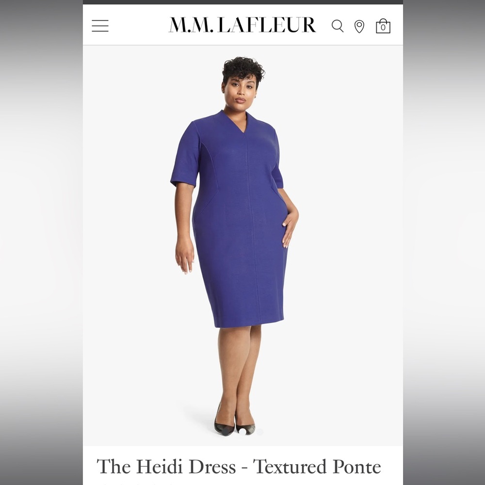 MM Lafleur Heidi Dress -Textured Ponte-Violet +2 NWT